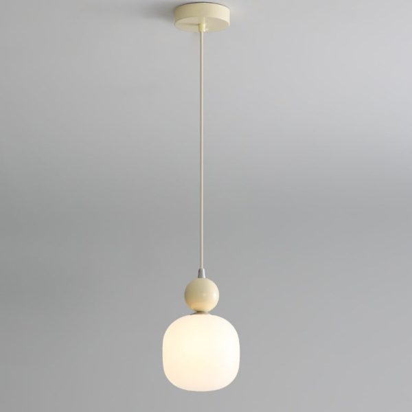 Contemporary Nordic Resin PE Ball Cylinder 1-Light Pendant Light For Bedside - Image 9