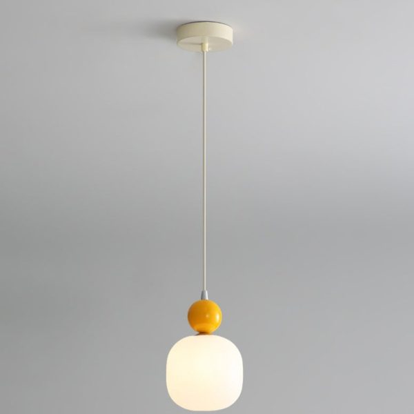 Contemporary Nordic Resin PE Ball Cylinder 1-Light Pendant Light For Bedside - Image 10