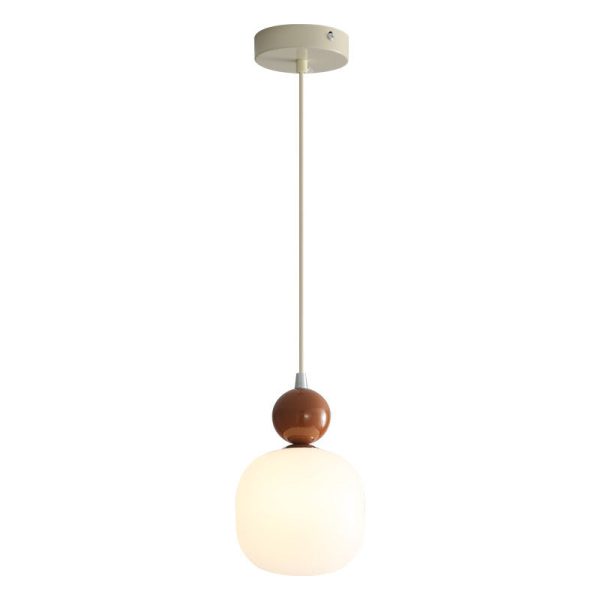 Contemporary Nordic Resin PE Ball Cylinder 1-Light Pendant Light For Bedside - Image 22