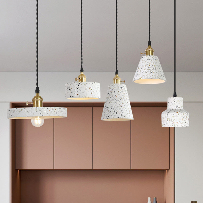 BS-Lighting-LX01251-11.jpg Contemporary Nordic Terrazzo Brass Round Cylinder Conic 1-Light Pendant Light For Dining Room - Image 1
