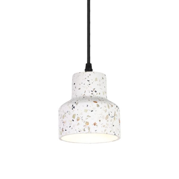 Contemporary Nordic Terrazzo Brass Round Cylinder Conic 1-Light Pendant Light For Dining Room - Image 25