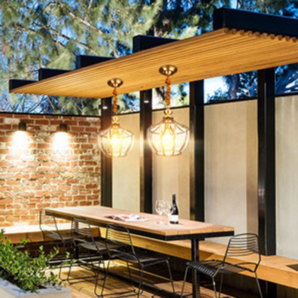 Modern Mid-century Waterproof Copper Glass Cage Rhombic Cylinder 1/3/4 Light Chandeliers For Outdoor Patio - Image 25