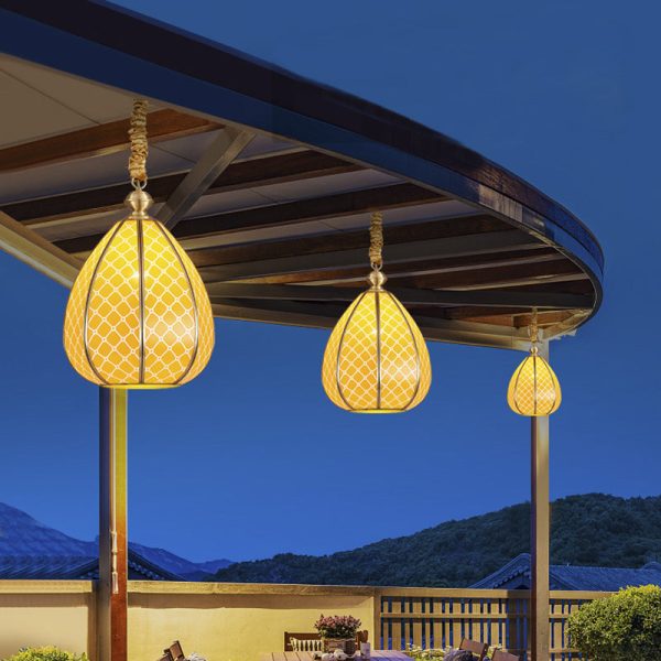 Modern Mid-century Waterproof Copper Glass Cage Rhombic Cylinder 1/3/4 Light Chandeliers For Outdoor Patio - Image 21