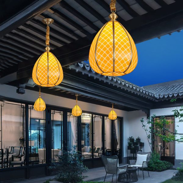 Modern Mid-century Waterproof Copper Glass Cage Rhombic Cylinder 1/3/4 Light Chandeliers For Outdoor Patio - Image 24