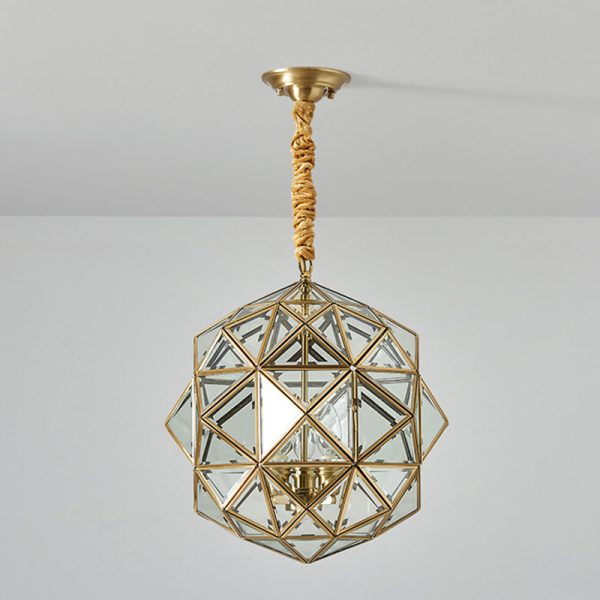 Modern Mid-century Waterproof Copper Glass Cage Rhombic Cylinder 1/3/4 Light Chandeliers For Outdoor Patio - Image 40