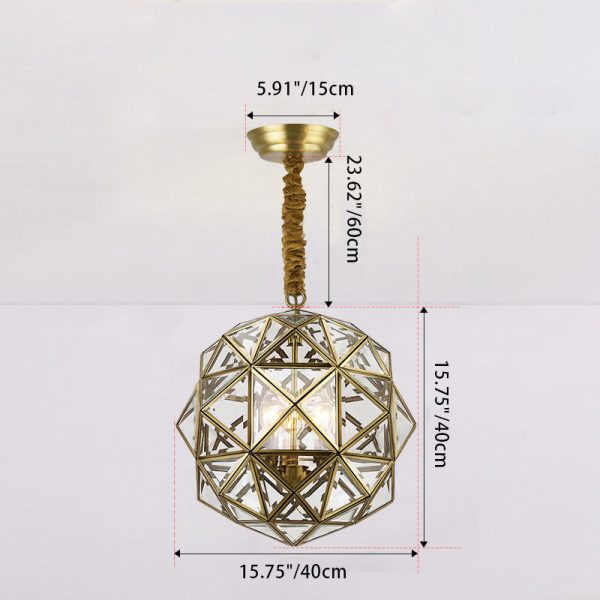 Modern Mid-century Waterproof Copper Glass Cage Rhombic Cylinder 1/3/4 Light Chandeliers For Outdoor Patio - Image 13