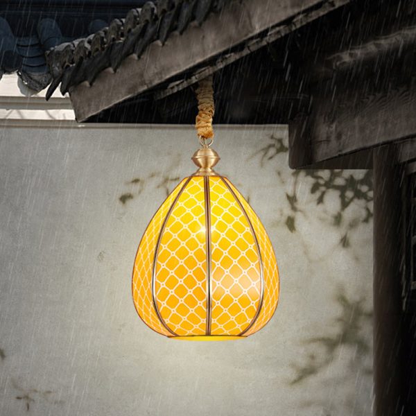 Modern Mid-century Waterproof Copper Glass Cage Rhombic Cylinder 1/3/4 Light Chandeliers For Outdoor Patio - Image 5