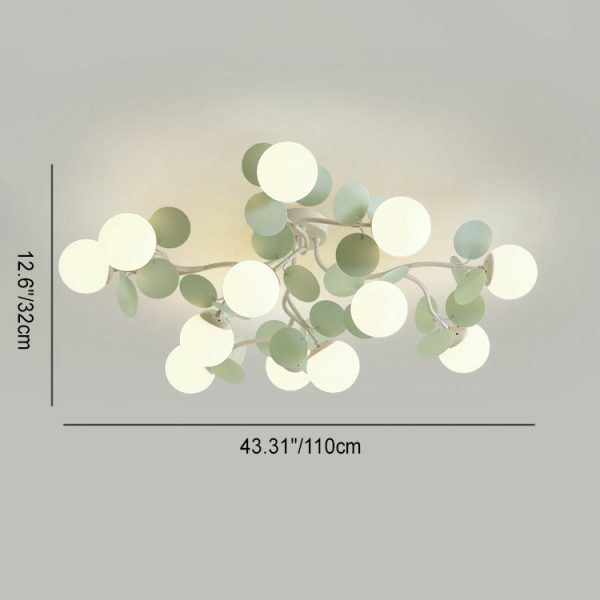 Contemporary Nordic Iron Glass PVC Ball Round Pieces 4/6/8/9/12 Light Semi-Flush Mount Ceiling Light For Bedroom - Image 9