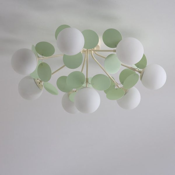 Contemporary Nordic Iron Glass PVC Ball Round Pieces 4/6/8/9/12 Light Semi-Flush Mount Ceiling Light For Bedroom - Image 20