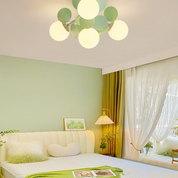 Contemporary Nordic Iron Glass PVC Ball Round Pieces 4/6/8/9/12 Light Semi-Flush Mount Ceiling Light For Bedroom - Image 13