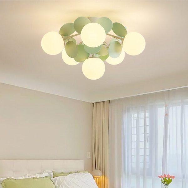 Contemporary Nordic Iron Glass PVC Ball Round Pieces 4/6/8/9/12 Light Semi-Flush Mount Ceiling Light For Bedroom - Image 12