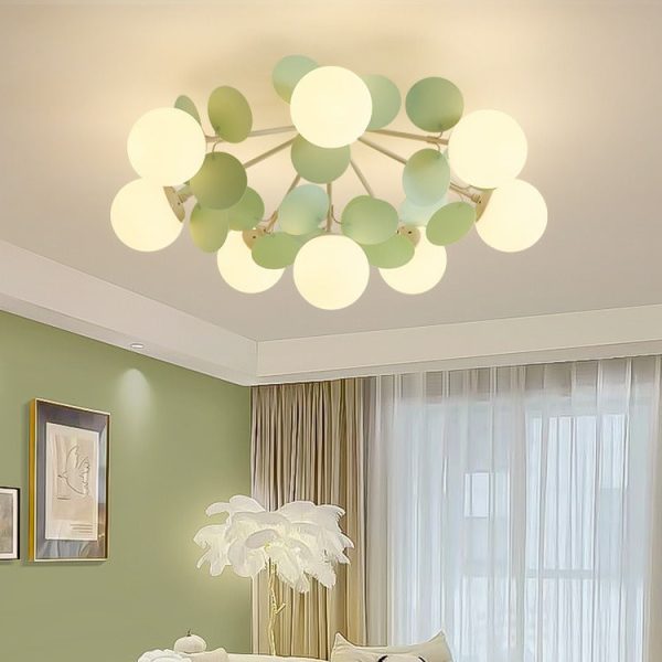 Contemporary Nordic Iron Glass PVC Ball Round Pieces 4/6/8/9/12 Light Semi-Flush Mount Ceiling Light For Bedroom - Image 4