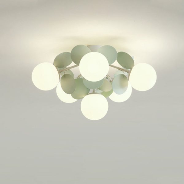 Contemporary Nordic Iron Glass PVC Ball Round Pieces 4/6/8/9/12 Light Semi-Flush Mount Ceiling Light For Bedroom - Image 15