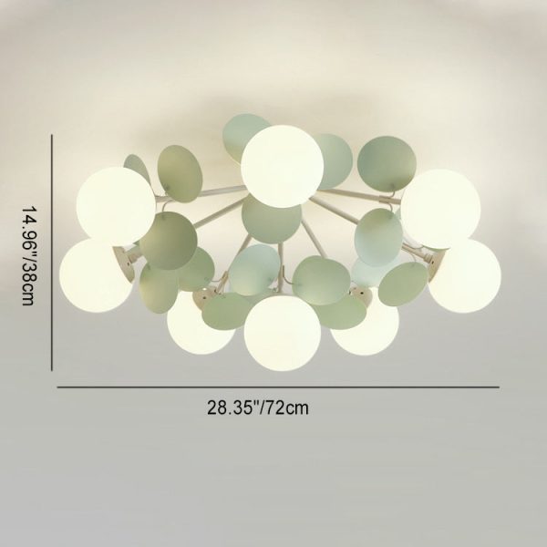 Contemporary Nordic Iron Glass PVC Ball Round Pieces 4/6/8/9/12 Light Semi-Flush Mount Ceiling Light For Bedroom - Image 7