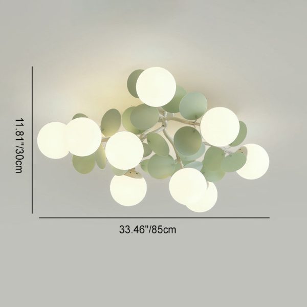 Contemporary Nordic Iron Glass PVC Ball Round Pieces 4/6/8/9/12 Light Semi-Flush Mount Ceiling Light For Bedroom - Image 8