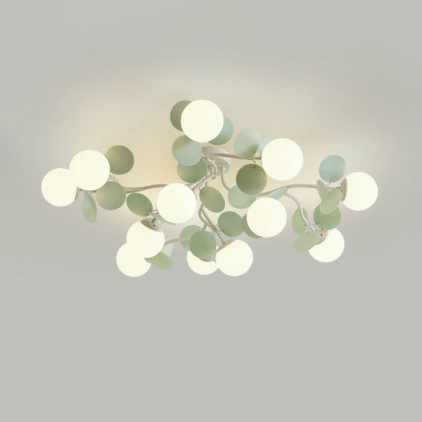 Contemporary Nordic Iron Glass PVC Ball Round Pieces 4/6/8/9/12 Light Semi-Flush Mount Ceiling Light For Bedroom - Image 18