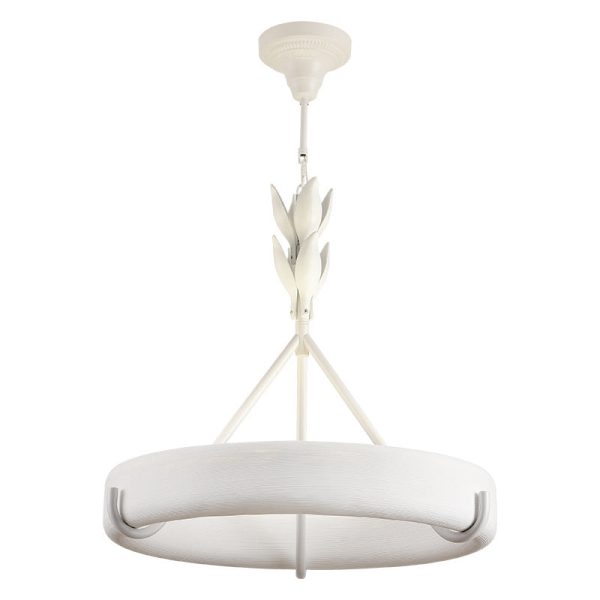 Traditional French Metal Resin Round Carved Floral LED Chandeliers For Living Room - Image 13