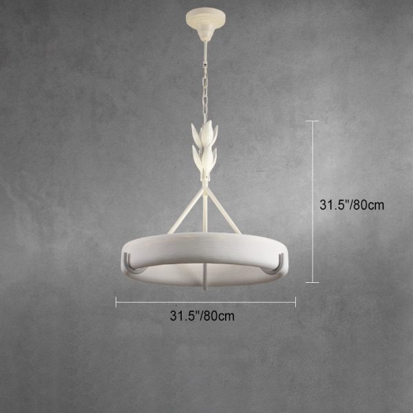 Traditional French Metal Resin Round Carved Floral LED Chandeliers For Living Room - Image 7