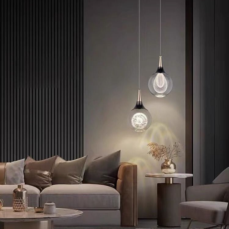 BS-Lighting-LX01426-15.jpg Contemporary Creative Aluminum Crystal Ball Deer Jellyfish Earth LED Pendant Light For Bedside - Image 1