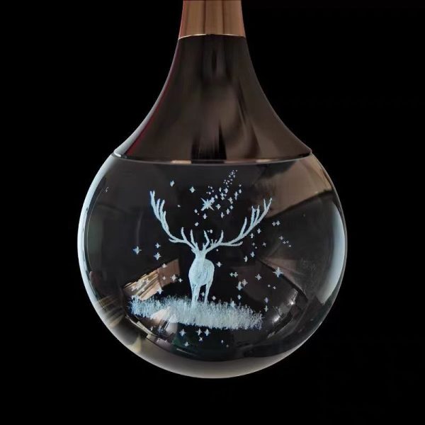 Contemporary Creative Aluminum Crystal Ball Deer Jellyfish Earth LED Pendant Light For Bedside - Image 8