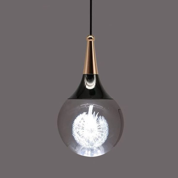 Contemporary Creative Aluminum Crystal Ball Deer Jellyfish Earth LED Pendant Light For Bedside - Image 13