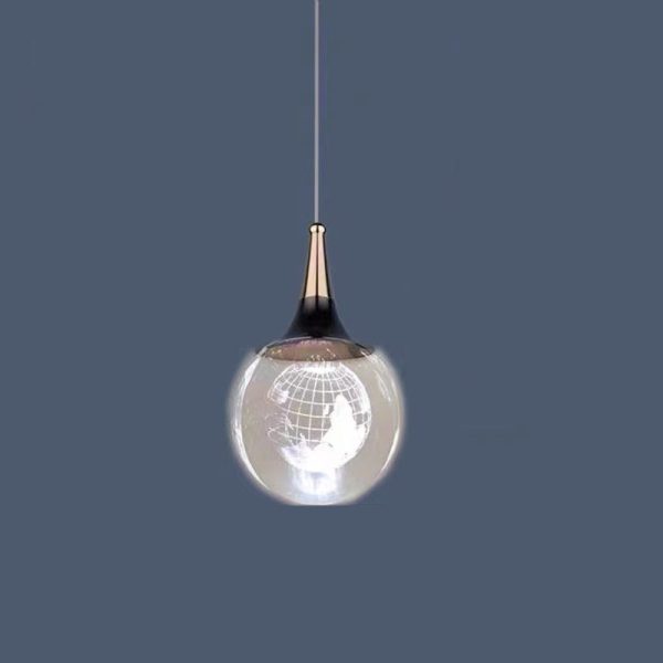 Contemporary Creative Aluminum Crystal Ball Deer Jellyfish Earth LED Pendant Light For Bedside - Image 14