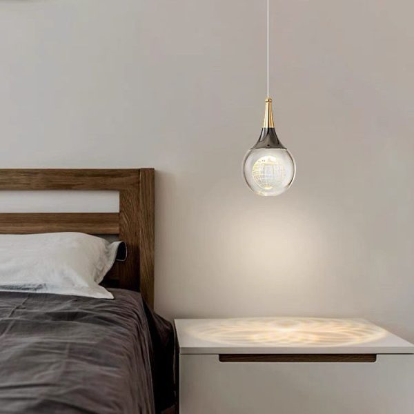 Contemporary Creative Aluminum Crystal Ball Deer Jellyfish Earth LED Pendant Light For Bedside - Image 6