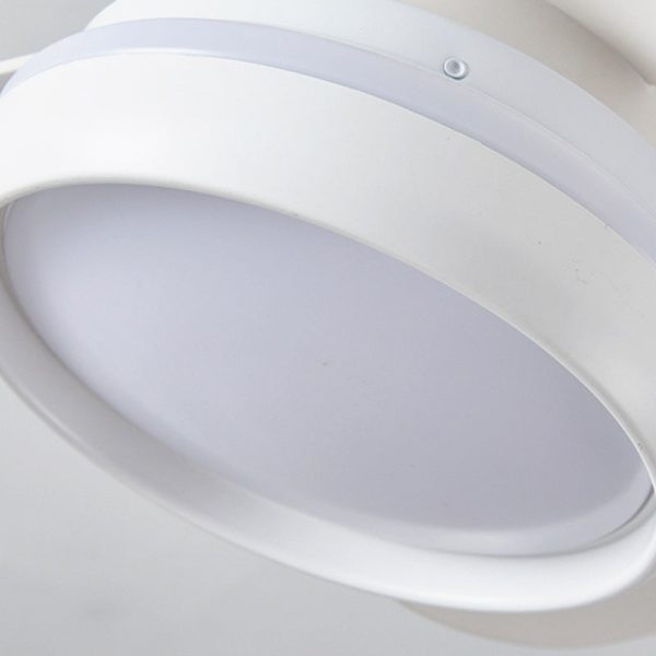 Contemporary Scandinavian Acrylic ABS Metal Round Flower LED Semi-Flush Mount Ceiling Fan Light For Living Room - Image 8