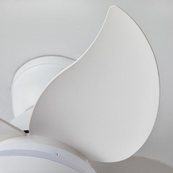 Contemporary Scandinavian Acrylic ABS Metal Round Flower LED Semi-Flush Mount Ceiling Fan Light For Living Room - Image 9