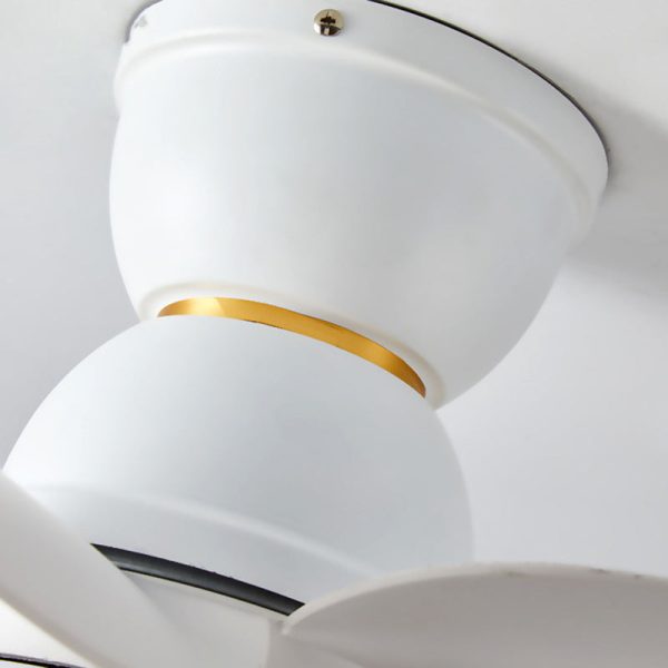 Contemporary Scandinavian Acrylic ABS Metal Round Flower LED Semi-Flush Mount Ceiling Fan Light For Living Room - Image 10