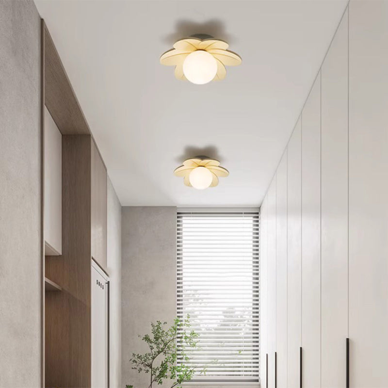 BS-Lighting-LX01632-5.jpg Contemporary Scandinavian Resin Metal Glass Flower Ball 1-Light Semi-Flush Mount Ceiling Light For Hallway - Image 1