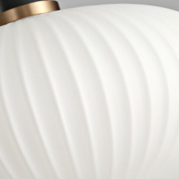 Contemporary Scandinavian Metal Glass Cylinder Striped Lantern 1-Light Pendant Light For Dining Room - Image 13