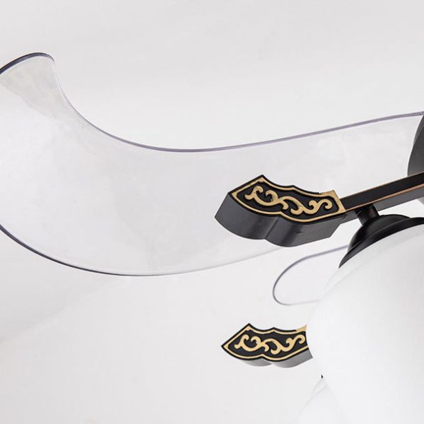 Traditional Chinese Iron Glass ABS Cylinder Deer 10-Light Downrods Ceiling Fan Light For Living Room - Image 9