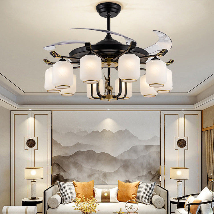 BS-Lighting-LX01672-5.jpg Traditional Chinese Iron Glass ABS Cylinder Deer 10-Light Downrods Ceiling Fan Light For Living Room - Image 1