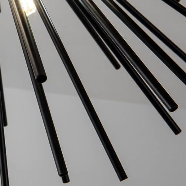 Contemporary Nordic Stainless Steel Hardware Firework Lines 6-Light Semi-Flush Mount Ceiling Light For Living Room - Image 7