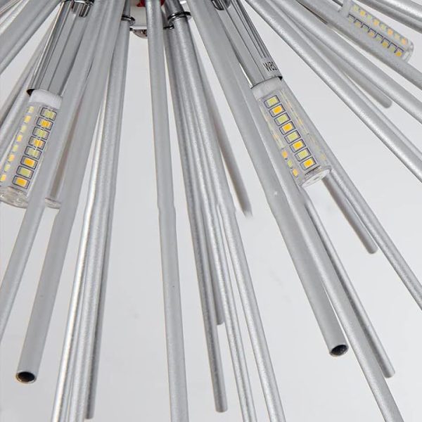 Contemporary Nordic Stainless Steel Hardware Firework Lines 6-Light Semi-Flush Mount Ceiling Light For Living Room - Image 8