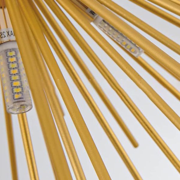 Contemporary Nordic Stainless Steel Hardware Firework Lines 6-Light Semi-Flush Mount Ceiling Light For Living Room - Image 9