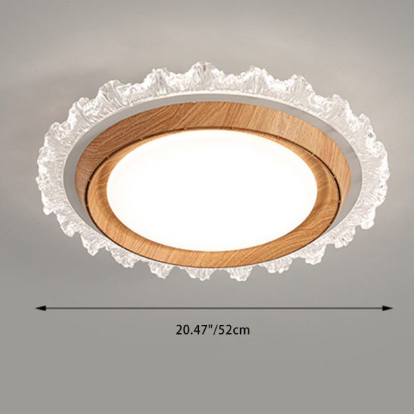 Modern Simplicity ABS PC Acrylic Round Lace LED Flush Mount Ceiling Bladeless Fan Light For Bedroom - Image 6