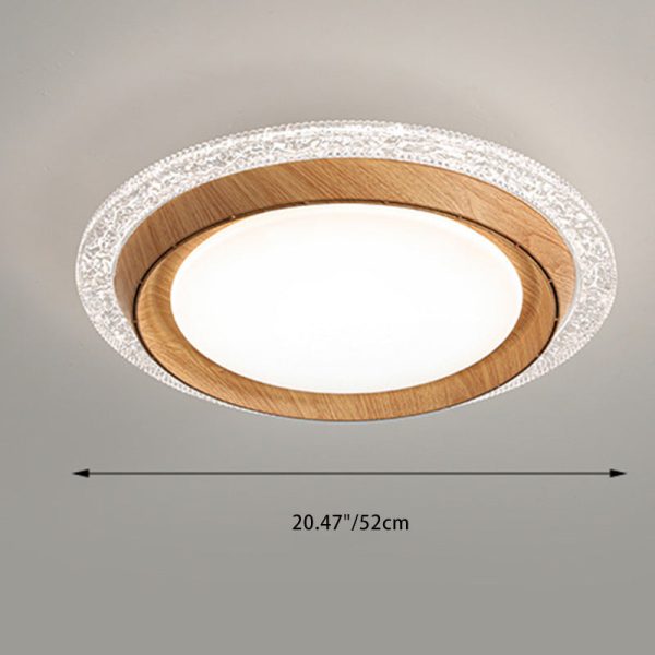 Modern Simplicity ABS PC Acrylic Round Lace LED Flush Mount Ceiling Bladeless Fan Light For Bedroom - Image 8