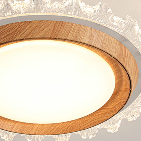 Modern Simplicity ABS PC Acrylic Round Lace LED Flush Mount Ceiling Bladeless Fan Light For Bedroom - Image 10