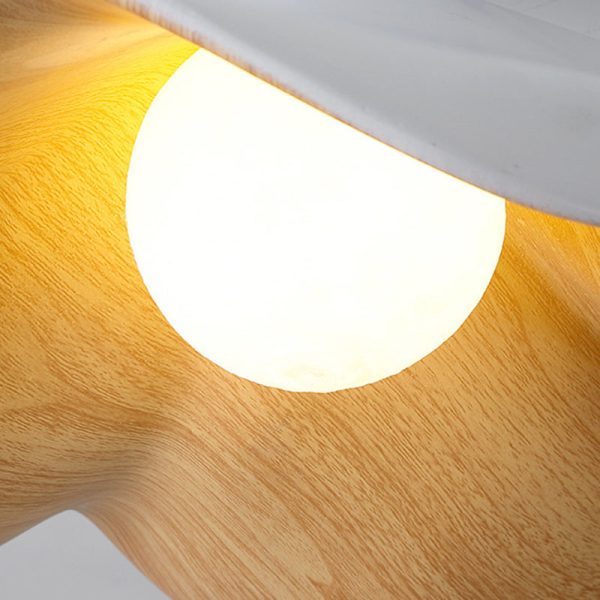 Contemporary Scandinavian Iron Resin Lotus Leaf Wave 1-Light Semi-Flush Mount Ceiling Light For Hallway - Image 8