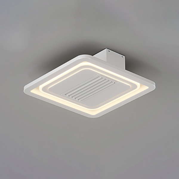 Modern Simplicity Iron Acrylic Aluminum Square Round LED Semi-Flush Mount Ceiling Bladeless Fan Light For Bedroom - Image 4