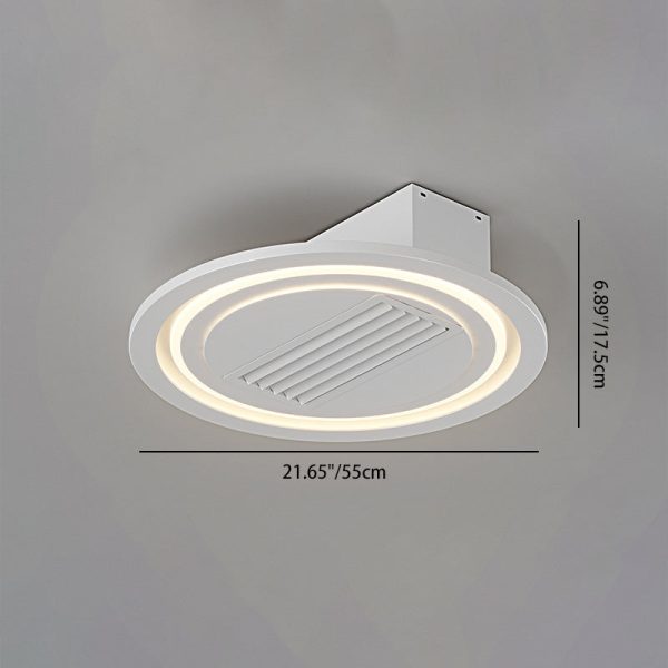 Modern Simplicity Iron Acrylic Aluminum Square Round LED Semi-Flush Mount Ceiling Bladeless Fan Light For Bedroom - Image 10
