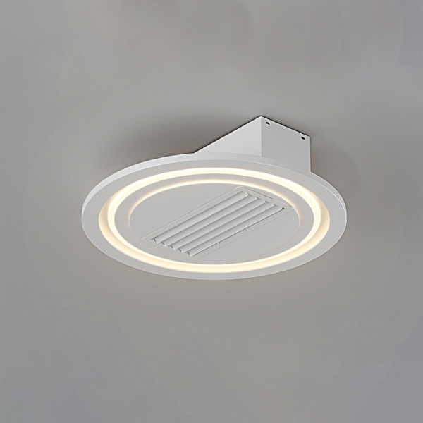 Modern Simplicity Iron Acrylic Aluminum Square Round LED Semi-Flush Mount Ceiling Bladeless Fan Light For Bedroom - Image 6