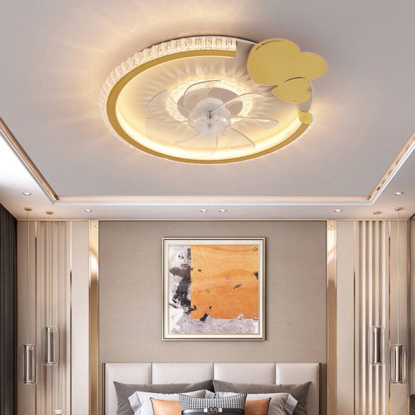 Modern Luxury Kids Round Crown Animal Acrylic ABS LED Flush Mount Ceiling Fan Light For Bedroom - Image 17