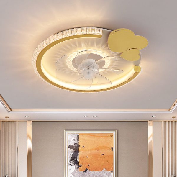 Modern Luxury Kids Round Crown Animal Acrylic ABS LED Flush Mount Ceiling Fan Light For Bedroom - Image 19