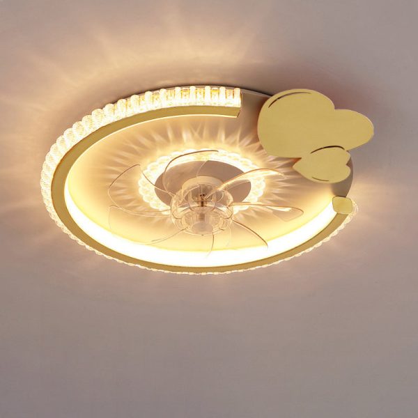 Modern Luxury Kids Round Crown Animal Acrylic ABS LED Flush Mount Ceiling Fan Light For Bedroom - Image 21