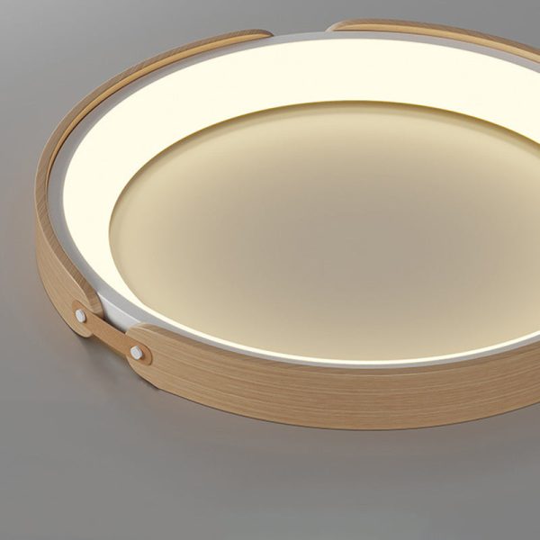 Contemporary Scandinavian Wood Acrylic PC Round LED Downrods Ceiling Fan Light For Dining Room - Image 10