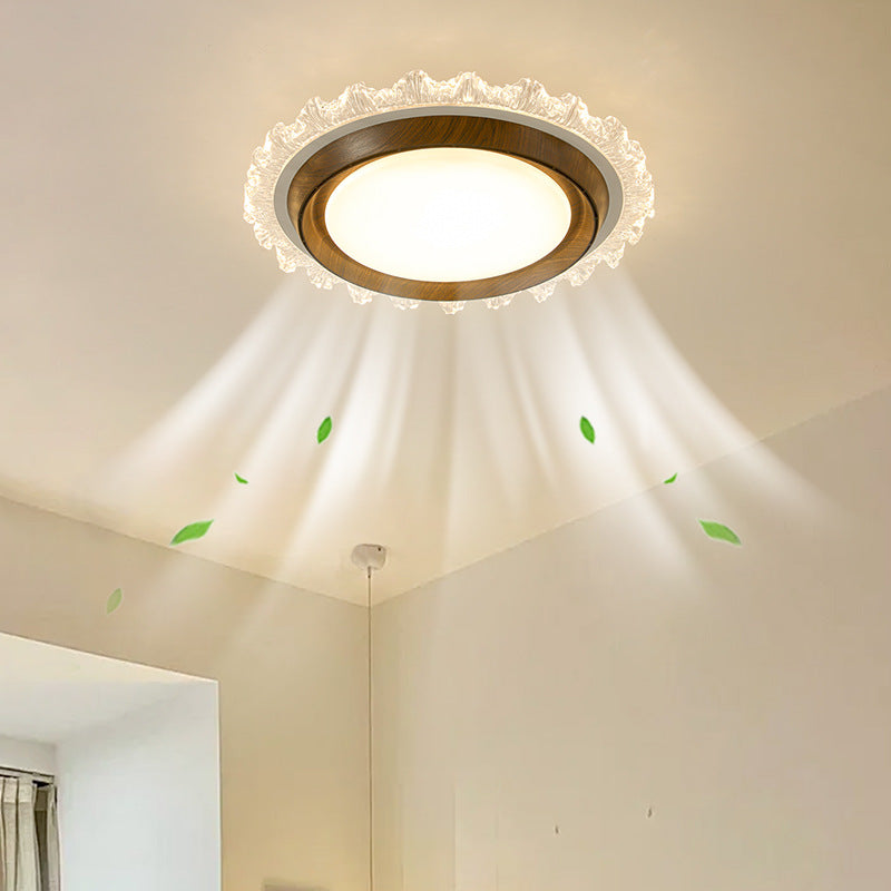 BS-Lighting-LX01919-1.jpg Contemporary Retro Hardware ABS PC Acrylic Round Lace LED Flush Mount Ceiling Fan Light For Bedroom - Image 1