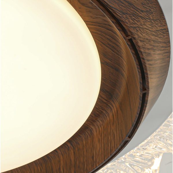 Contemporary Retro Hardware ABS PC Acrylic Round Lace LED Flush Mount Ceiling Fan Light For Bedroom - Image 9